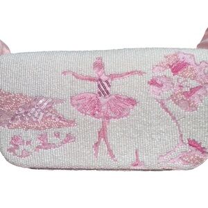 Ballerina Ballet Swan Beaded Bag Handcrafted India White Pink Viral NWT NEW